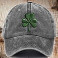 thumbnail image 1 of St. Patrick's Day Shamrock Hat Womens Embroidered Baseball Cap Gray, 1 of 3