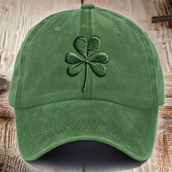 St. Patrick's Day Shamrock Hat Womens Embroidered Baseball Cap Green