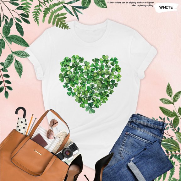 St Patrick's Day Shamrock Heart Shirt Woman, Irish Woman Gift, Green And Gold Clover, Irish Mom Gift,Lucky Shamrock,Lucky Mom,Irish Day Gift TSHIRT All Size S-5XL