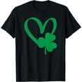 thumbnail image 1 of St Patrick's Day Shamrock Heart T-Shirt, 1 of 3