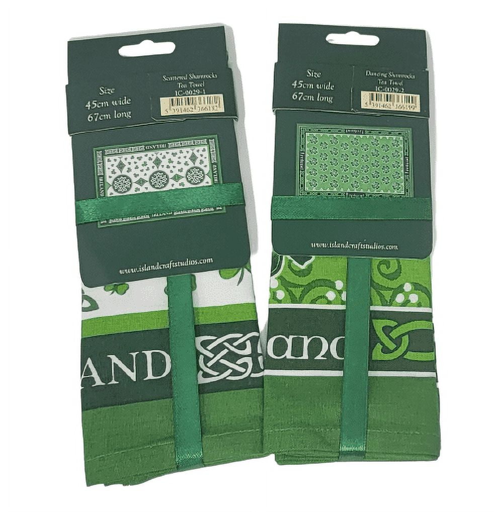St. Patrick's Day Shamrock Kitchen Bathroom Hand Towels, Set of 2