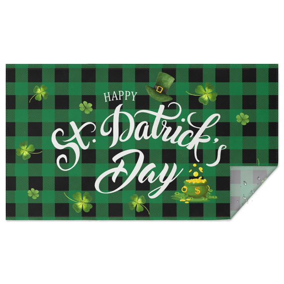 St.Patrick's Day Shamrock Leaf Tablecloth,Wipeable Polyester Table Cover for Rectangle Tables,Foldable Tableclothes Cute Tablecloths for Dining Room Camping Indoor Outdoor