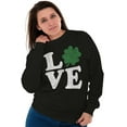 thumbnail image 1 of St Patrick's Day Shamrock Love Women Crewneck Sweatshirt Brisco Brands X, 1 of 6