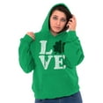 thumbnail image 1 of St Patrick's Day Shamrock Love Women Plus Size Graphic Pullover Hoodie Brisco Brands 3X, 1 of 5