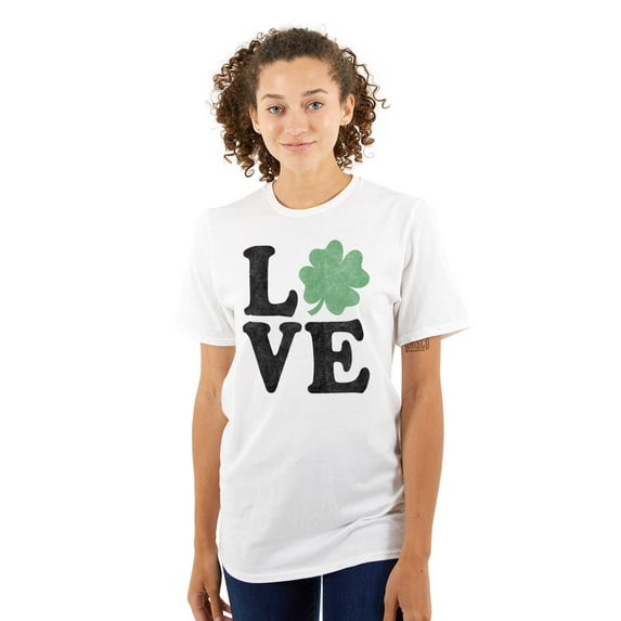 St Patrick's Day Shamrock Love Women's Plus Size Graphic Tee Brisco Brands 2X