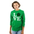 thumbnail image 1 of St Patrick's Day Shamrock Love Women's Long Sleeve T Shirt Brisco Brands 2X, 1 of 6