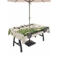 thumbnail image 1 of St Patrick's Day Shamrock Outdoor Tablecloth - 54x80 Inch Rectangle Dining Table Cover, Green Truck Lucky Four Leaf Beige Waterproof Outdoor Table Cloth with Umbrella Hole & Zipper for Picnic/Patio, 1 of 7