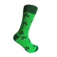 thumbnail image 1 of St. Patrick's Day Shamrock Pattern Mid-calf Dress Casual Socks for Men in Green with Irish Green Color, 1 of 1