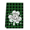 thumbnail image 1 of St. Patrick's Day Shamrock & Plaid Themed Towel, 17.7x26in Irish Lucky Decorative Hand Towel Decor for Kitchen Bathroom Gifts, 1 of 5