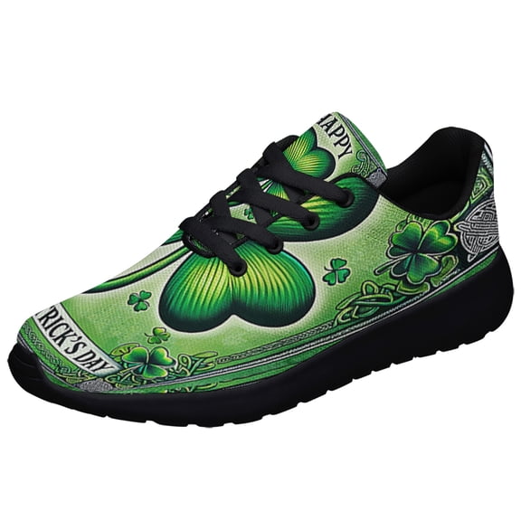 St Patrick's Day Shamrock Shoes Sneakers Black Size 10