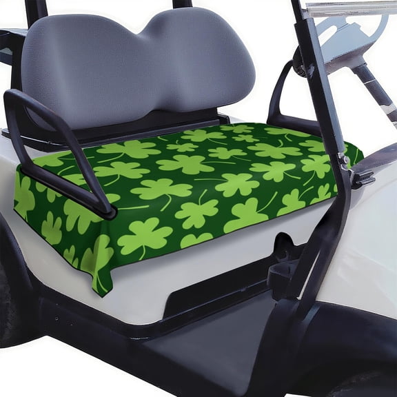 St. Patrick's Day Shamrock Theme Microfiber Golf Cart Seat Cover 51"x31" Front Bench Protector for EZGO Club Car Yamaha