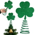 thumbnail image 1 of St. Patrick’s Day Shamrock Tree Topper Ornament - Festive Irish Holiday Decor for Christmas Tree & Home, Durable Green Clover Tree Top Accent, Perfect for March Celebrations, 8.07*4.72in, Green, 1 of 7