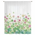 thumbnail image 1 of St Patrick's Day Sheer Curtains 108" Extra Long, Spring Shamrock Floral Botanical Watercolor Light Filering Curtains, Privacy Drapes Simi Floor to Veiling Curtain for Living Room Window Treatment, 1 of 9