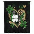 thumbnail image 1 of St. Patrick's Day Sheer Curtains 45" Long, Green Shamrock Leaf Gold Leopard Love Black Light Filering Curtains, Breathable Simi Curtain Privacy Drapes for Kitchen Bathroom Small Window Treatment, 1 of 9