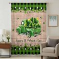 thumbnail image 1 of St. Patrick's Day Sheer Curtains 84 Inches Long, Spring Green Shamrocks Truck Coin Plaid Light Filering Curtains, Breathable Simi Curtain Privacy Drapes for Living Room Bedroom Window Treatment, 1 of 9