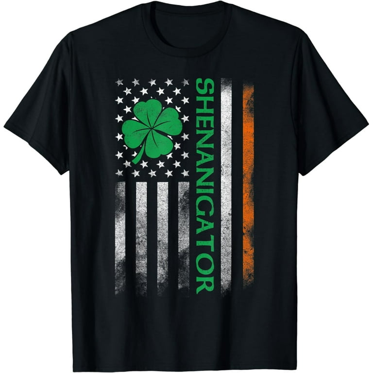 Irish American Flag Shamrock St. Patrick's Day T-Shirt Irish American Flag Shamrock St. Patrick's Day T-Shirt