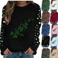 thumbnail image 1 of St Patrick's Day Shirt Women Long Sleeve Clover Graphic Sweatshirts Holiday Comfy Crew Neck Tunic Blouses St Paddy's Day Outfits 2026, 1 of 2
