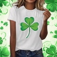 thumbnail image 1 of St. Patrick's Day Shirt for Women Shamrock Graphic T-Shirt Short Sleeve Crewneck Loose Fit Festival Apparel Holiday Gift, 1 of 5