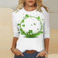 thumbnail image 1 of St. Patrick's Day Shirts, 3/4 Sleeve T Shirts for Women, Round Neck Blouse Tops Fashion Woman Casual Printing Blouse Crewneck 3/4 Sleeved T-Shirt Summer Tops, 1 of 5