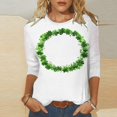 thumbnail image 1 of St. Patrick's Day Shirts, 3/4 Sleeve T Shirts for Women, Round Neck Blouse Tops Fashion Woman Casual Printing Blouse Crewneck 3/4 Sleeved T-Shirt Summer Tops, 1 of 5