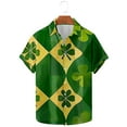 thumbnail image 1 of St. Patrick's Day Shirts for Men, Short Sleeve Shirt Button Men, Men's Spring and Summer Casual Lapel Collar Tops Saint Patrick Printed Short Sleeved Shirt, 1 of 5