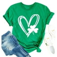 thumbnail image 1 of St. Patrick's Day Shirts for Women Shamrock Heart Graphic Tees St Patty's Lucky T-Shirt Irish Tops, 1 of 7