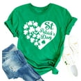 thumbnail image 1 of St. Patrick's Day Shirts for Women Shamrock Heart Graphic Tees St Patty's Lucky T-Shirt Irish Tops, 1 of 6
