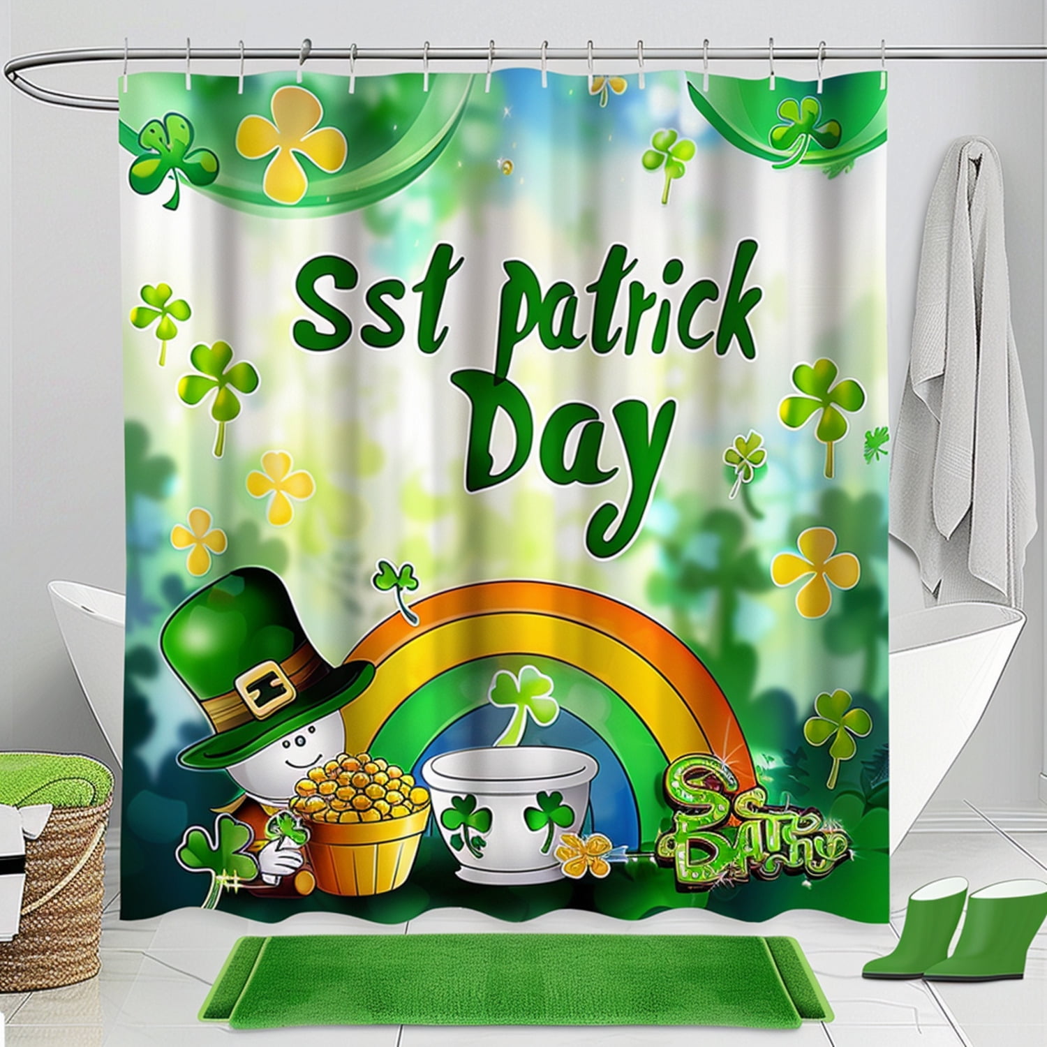 st patrick day shower curtain 75 long