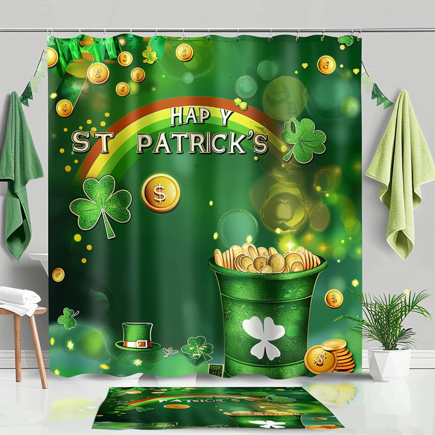 st patrick day shower curtain 75 long