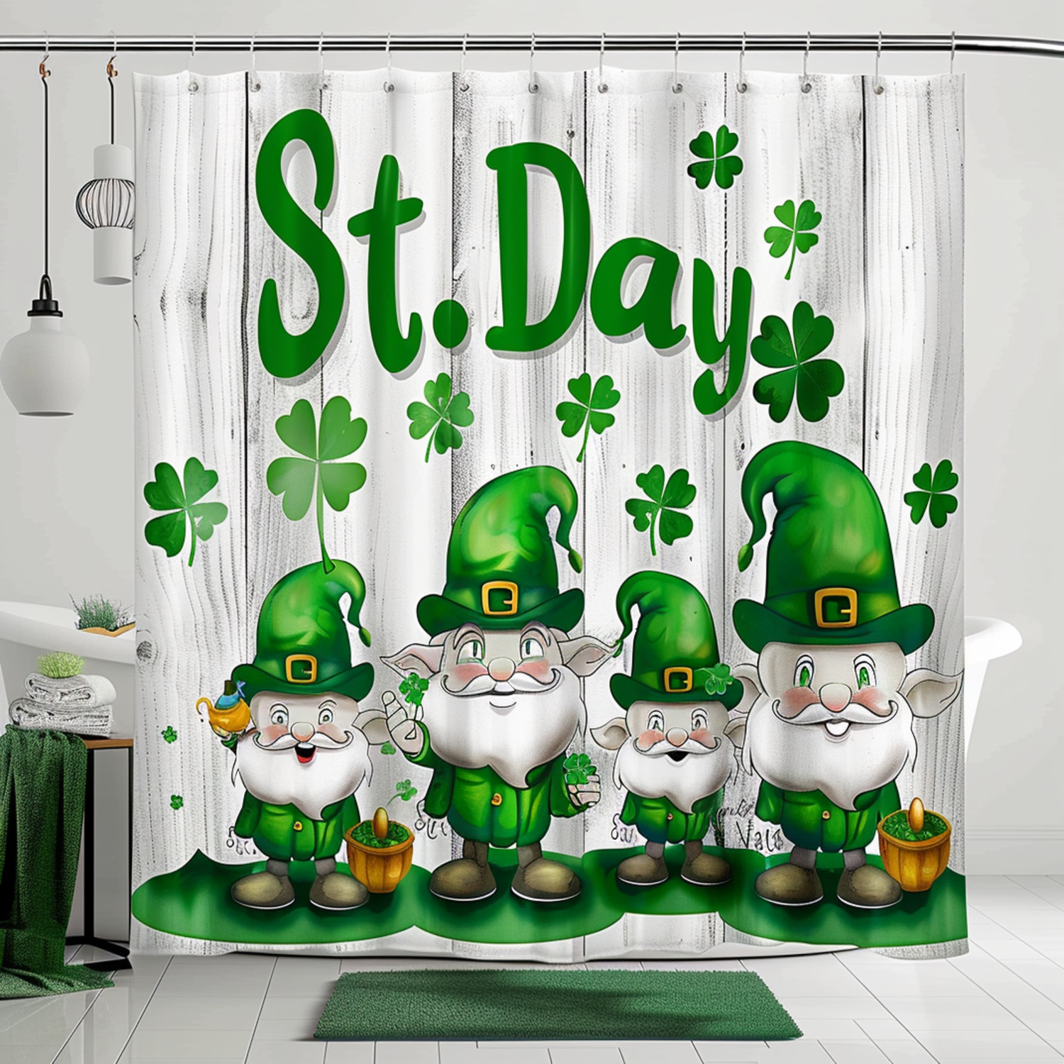 st patrick day shower curtain 75 long