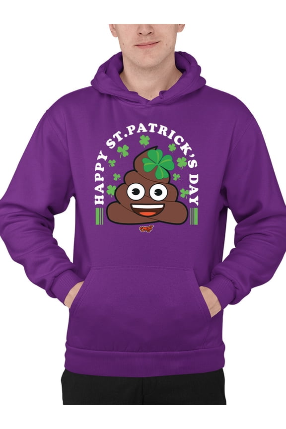 St. Patrick’s Day Smiley - Lucky Clover Emoji Design Men's Hoodie