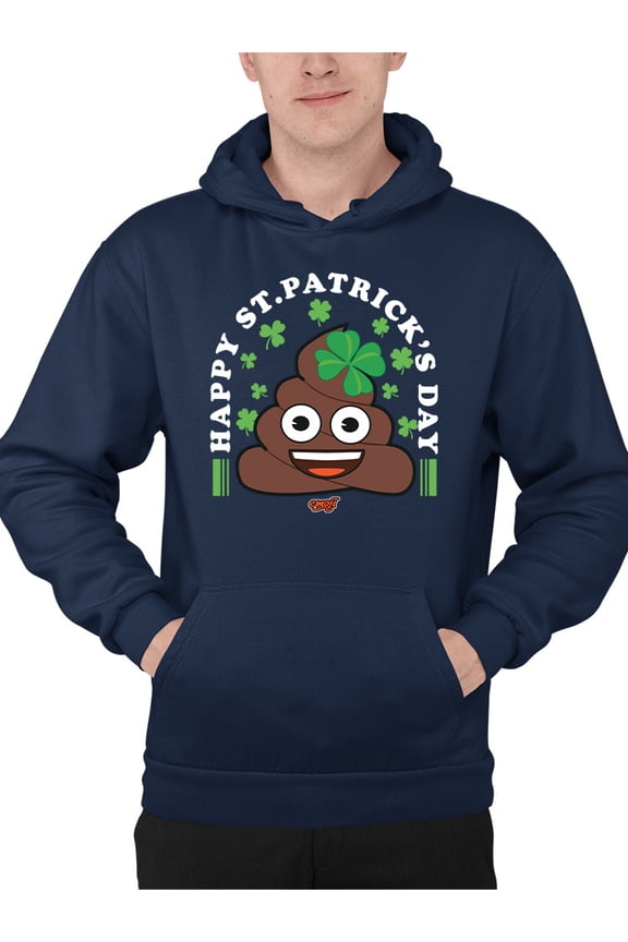 St. Patrick’s Day Smiley - Lucky Clover Emoji Design Men's Hoodie