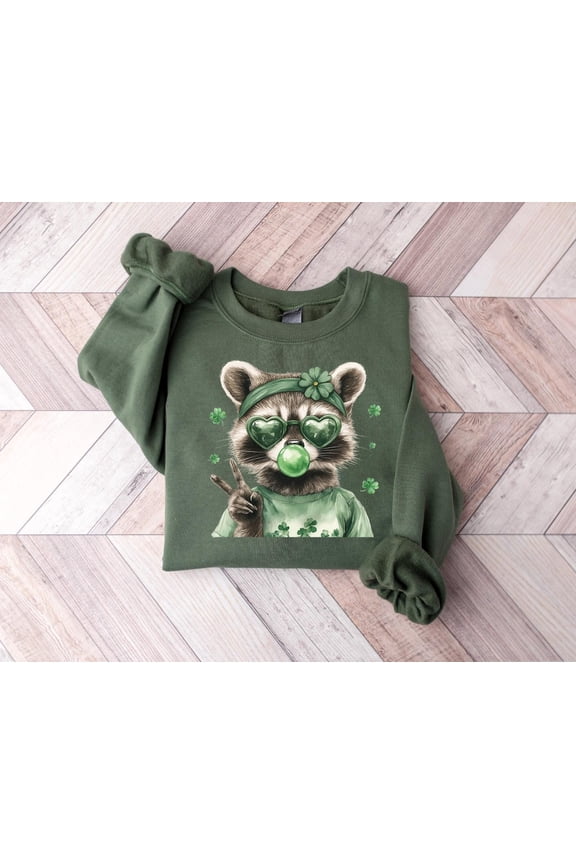 St Patrickâ€™s Day St Patrickâ€™s Day Trash Panda Feral St Pattyâ€™s Day Sweater