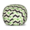 thumbnail image 1 of St. Patrick's Day Storage Toy Bag Chair, Traditional Cultural Irish Clover Motifs on Chevron Zigzag Backdrop, Stuffed Animal Organizer Washable Bag, Large Size, Multicolor, by Ambesonne, 1 of 3