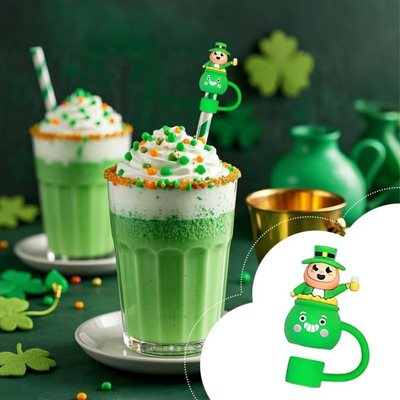 St. Patrick's Day Straw Topper Festive Straw Plug Decorations for Holiday Drinks, Party Supplies, and Irish Theme Celebrations