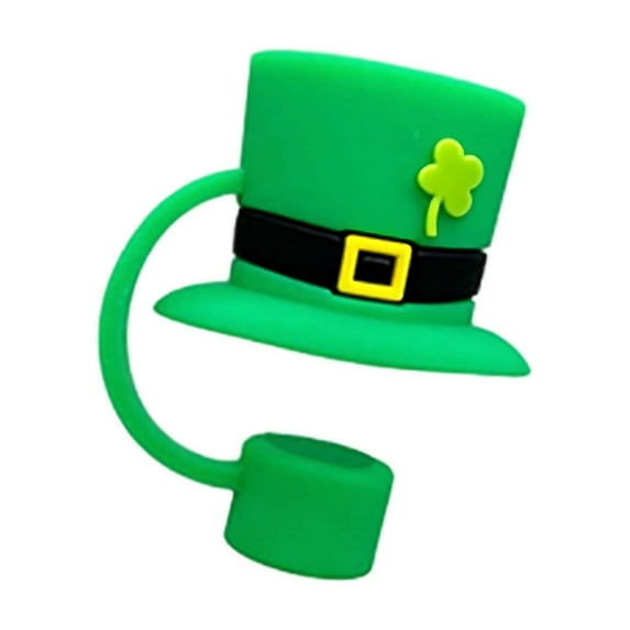 St. Patrick's Day Straw Topper, Green Themed Straw Plug Decorations for Party Cups and Drinks, Festive Holiday Party Supplies (Orifice 0.59")