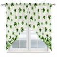thumbnail image 1 of St. Patrick's Day Swag Valances for Windows 2 Pack, Kitchen Window Curtains 36 Inch Length, Spring Green Botanical Lucky Clovers Privacy Swag Curtains for Living Room/Bathroom with Rod Pocket 36"x36", 1 of 8