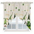 thumbnail image 1 of St. Patrick's Day Swag Valances for Windows, Kitchen Curtains 36 Inch Length 2 Panels Set, Green Gnomes Gold Coin Shamrock Beige Short Curtains for Small Windows Rod Pocket Cafe Curtains 28"x36", 1 of 8