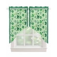 thumbnail image 1 of St. Patrick's Day Swag Valances for Windows, Lucky Shamrock Clover Green Plant Rod Pocket Sheer Valances for Small Windows, Swag Toppers Light Filtering for Kitchen Living Room 2 Panels 28''x36'', 1 of 6