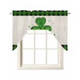 thumbnail image 1 of St. Patrick's Day Swag Valances for Windows, Small Curtains Drapes, Green Shamrock Leaves Love Plaid Beige Kitchen Window Curtains Over Sink Window Treatment Valance for Bedroom/Bathroom 56"x36", 1 of 5