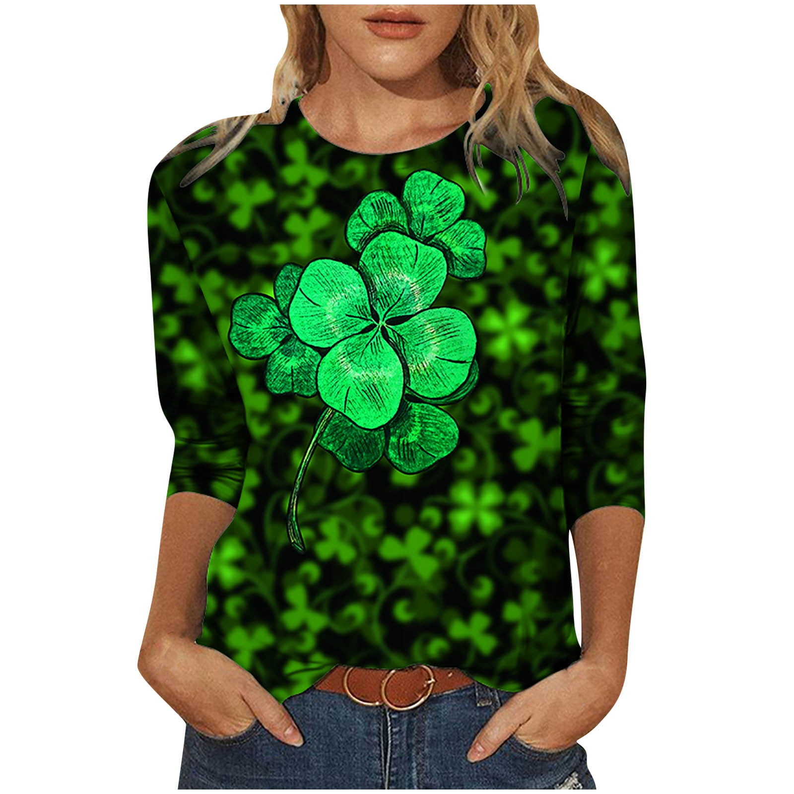 St. Patrick's Day Sweatshirt For Women Casual Long Sleeve Loose Fit Hoodie  Pullover Graphic Sweatshirt 