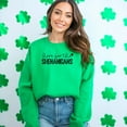 thumbnail image 1 of St. Patrick's Day Sweatshirt Here for the Shenanigans Graphic Top, Unisex Clover Pullover, Green Irish Festival Attire, Casual Wear, 1 of 7