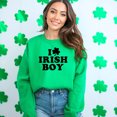 thumbnail image 1 of St. Patrick's Day Sweatshirt, I Love Irish Boy Green Clover Print, Unisex Pullover, Casual Festive Apparel, Lucky Charm Top Gift, 1 of 7