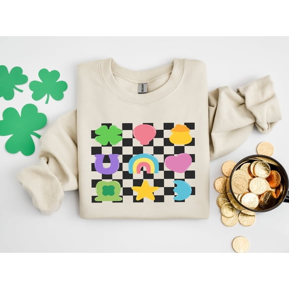 St Patrick's Day Sweatshirt, Lucky Charm Sweatshirt, St Patricks Day Shirt, Shamrock Shirt, Rainbow Sweater, Lucky Sweatshirt,Saint Patricks 1664272516