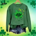 thumbnail image 1 of St. Patrick's Day Sweatshirt for Women Decorative Shamrock Heart Shape Graphic Crewneck Long Sleeve Loose Fit Soft Novelty Festive Holiday Pullover Top, 1 of 7