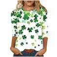 thumbnail image 1 of St. Patrick's Day Sweatshirt Womens Funny Shamrock Clover Long Sleeve Irish Letter Spring Graphic Pullover, 1 of 5
