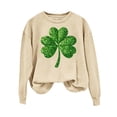 thumbnail image 1 of St. Patrick's Day Sweatshirt for Women Lucky Shamrock Long Sleeve Irish Shirt Ireland Pullover Tops, 1 of 4
