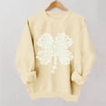 thumbnail image 1 of St. Patrick's Day Sweatshirt for Women Floral Shamrock Pattern Crewneck Long Sleeve Ribbed Cuffs Loose Fit Graphic Holiday Top, 1 of 6