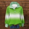 thumbnail image 1 of St. Patrick's Day Sweatshirt for Women Glitter Clover Graphic Ribbed Collared Long Sleeve Relaxed Fit Festive Holiday Clothes Top, 1 of 7