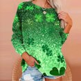 thumbnail image 1 of St Patrick's Day Sweatshirts, Women Long Sleeve Crew Neck Sweatshirt, Womens St. Patrick's Day Printed Sweatshirts Casual Raglan Long Sleeved Hooded Sweatshirt, 1 of 8